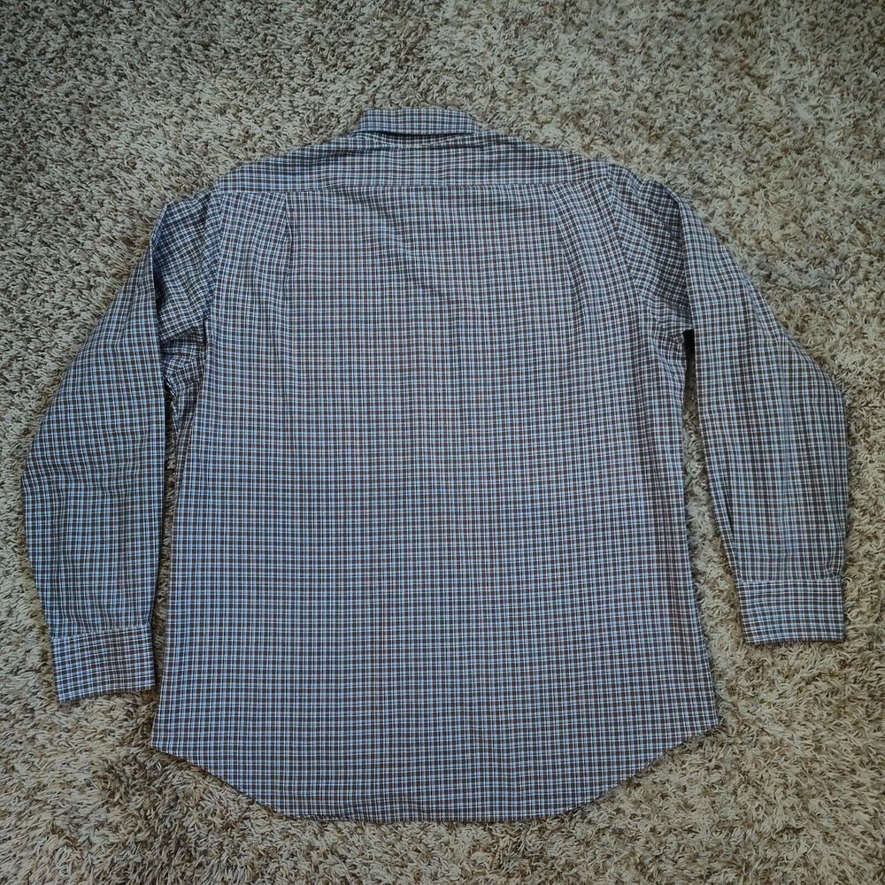Polo Ralph Lauren Men Sz L Brown Plaid Stretch Long Sleeve Button Up Cotton - Picture 11 of 11